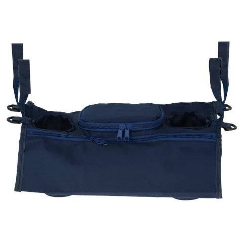 Organizer torba saszetka do wózka uchwyt na napoje butelkę granatowy