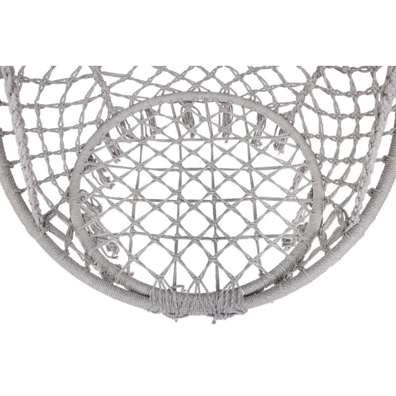 Huśtawka ogrodowa LUARO bocianie gniazdo z poduszką XXL szare 80cm 150kg - obrazek 13