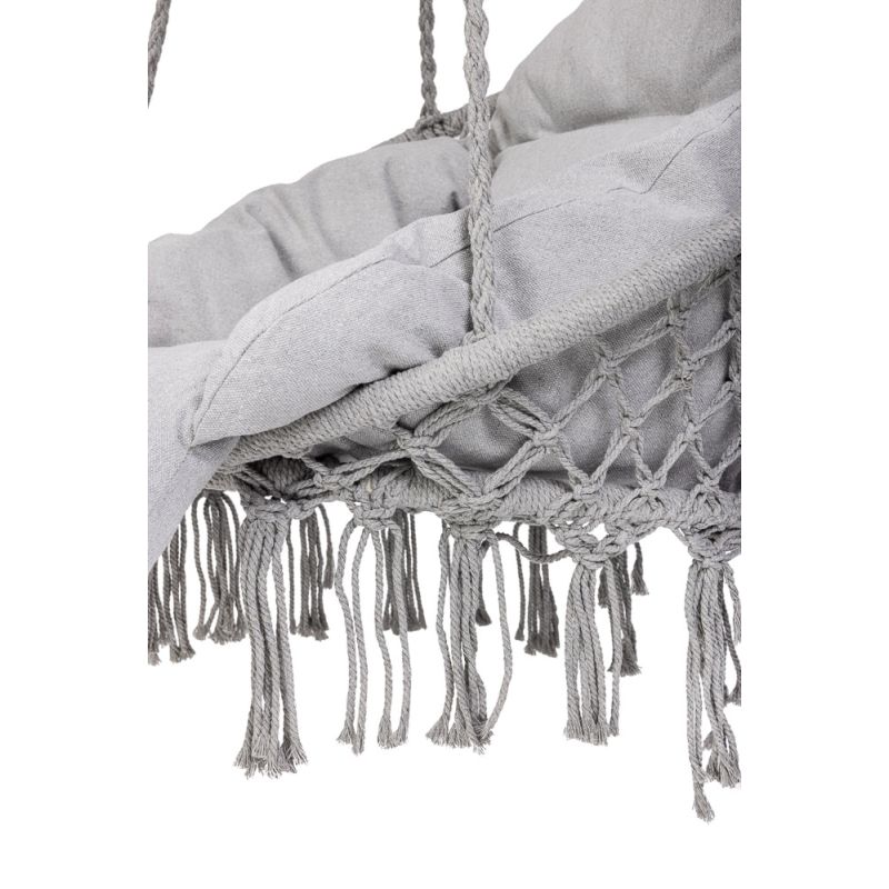 Huśtawka ogrodowa LUARO bocianie gniazdo z poduszką XXL szare 80cm 150kg - obrazek 5