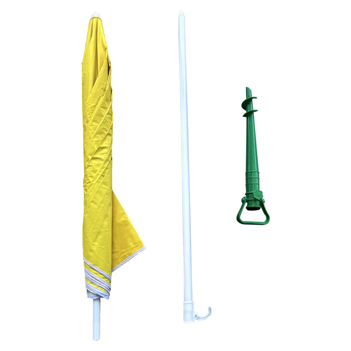 Parasol ogrodowy plażowy regulowany łamany składany UV 150cm żółty - obrazek 10