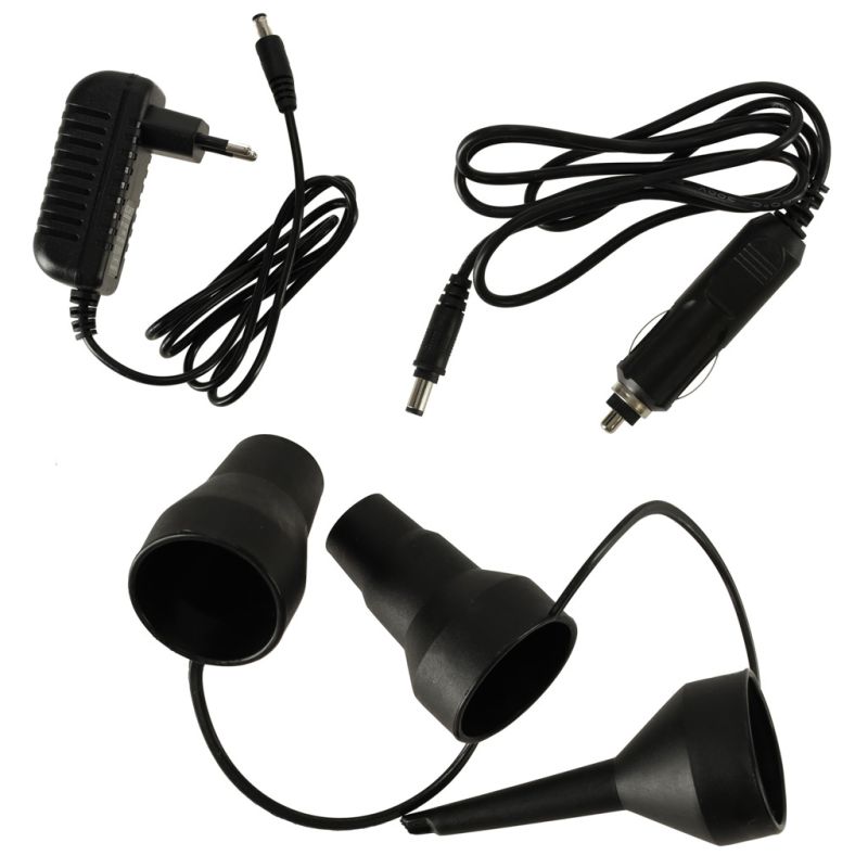 Pompka elektryczna do materaca piłki ponton basen turystyczna przenośna mobilna 2w1 12V/240V końcówki - obrazek 4