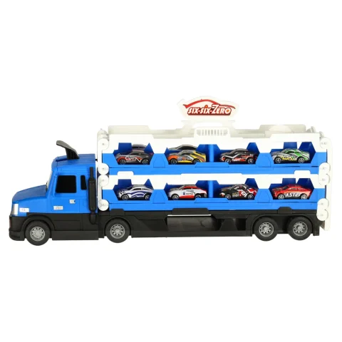 TIR Laweta samochód transporter pojazd składany XXL 10 aut niebieski