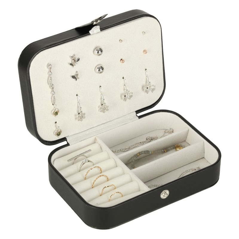 Szkatułka pudełko na biżuterię organizer czarny - obrazek 11