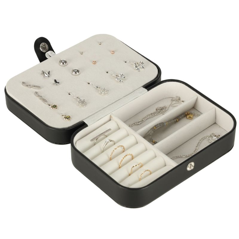 Szkatułka pudełko na biżuterię organizer czarny - obrazek 12