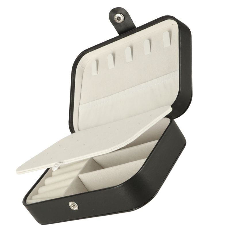 Szkatułka pudełko na biżuterię organizer czarny - obrazek 5