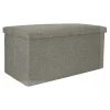 Pufa składana ze schowkiem otwierana do siedzenia podnóżek szary duży 76x38x38cm