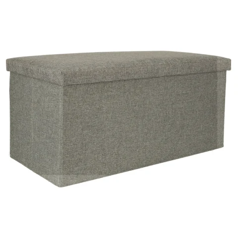 Pufa składana ze schowkiem otwierana do siedzenia podnóżek szary duży 76x38x38cm