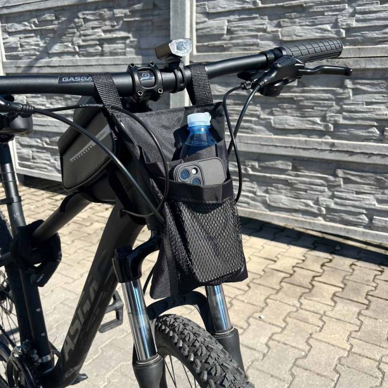 Torba na rower hulajnogę kierownicę telefon sakwa rowerowa czarna - obrazek 12