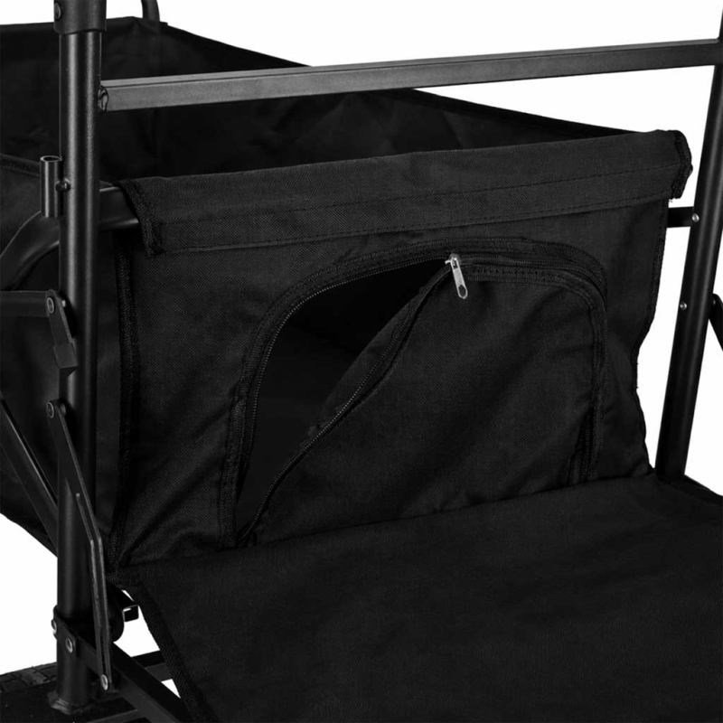 Wózek transportowy LUARO plażowy składany z daszkiem i siatką czarny 120L - obrazek 16