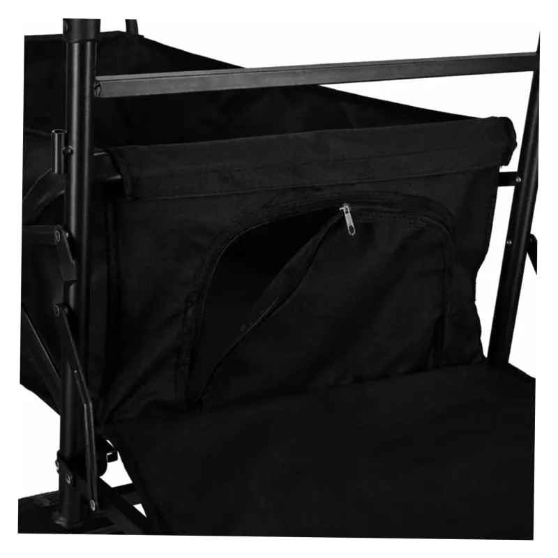 Wózek transportowy LUARO plażowy składany z daszkiem i siatką czarny 120L - obrazek 16