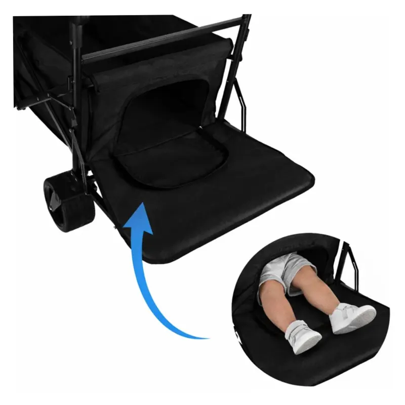 Wózek transportowy LUARO plażowy składany z daszkiem i siatką czarny 120L - obrazek 17