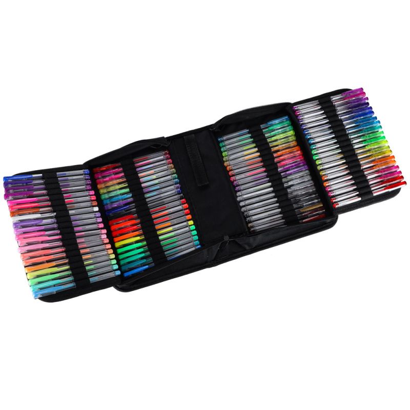 Długopisy żelowe kolorowe w etui 100 sztuk + 100 wkładów - obrazek 3