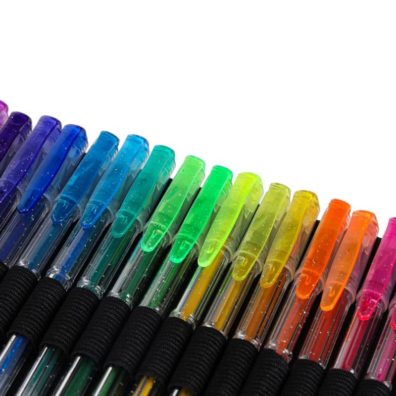 Długopisy żelowe kolorowe w etui 100 sztuk + 100 wkładów - obrazek 9