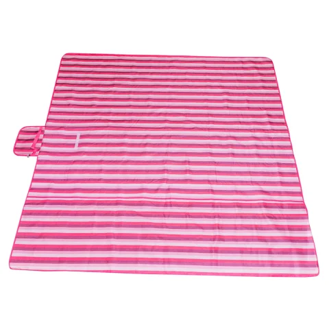 Mata plażowa wodoodporna koc piknikowy plażowy składany torba XXL 200x200cm różowa