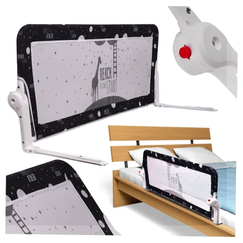 Barierka osłona ochronna do łóżka otwierana 120cm czarna