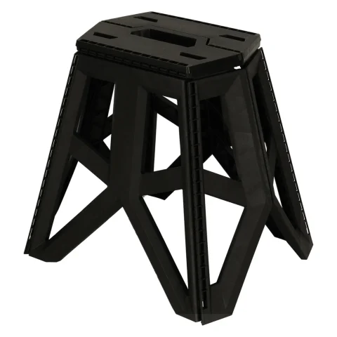 Taboret składany krzesełko turystyczne kempingowe przenośne 40 cm czarny