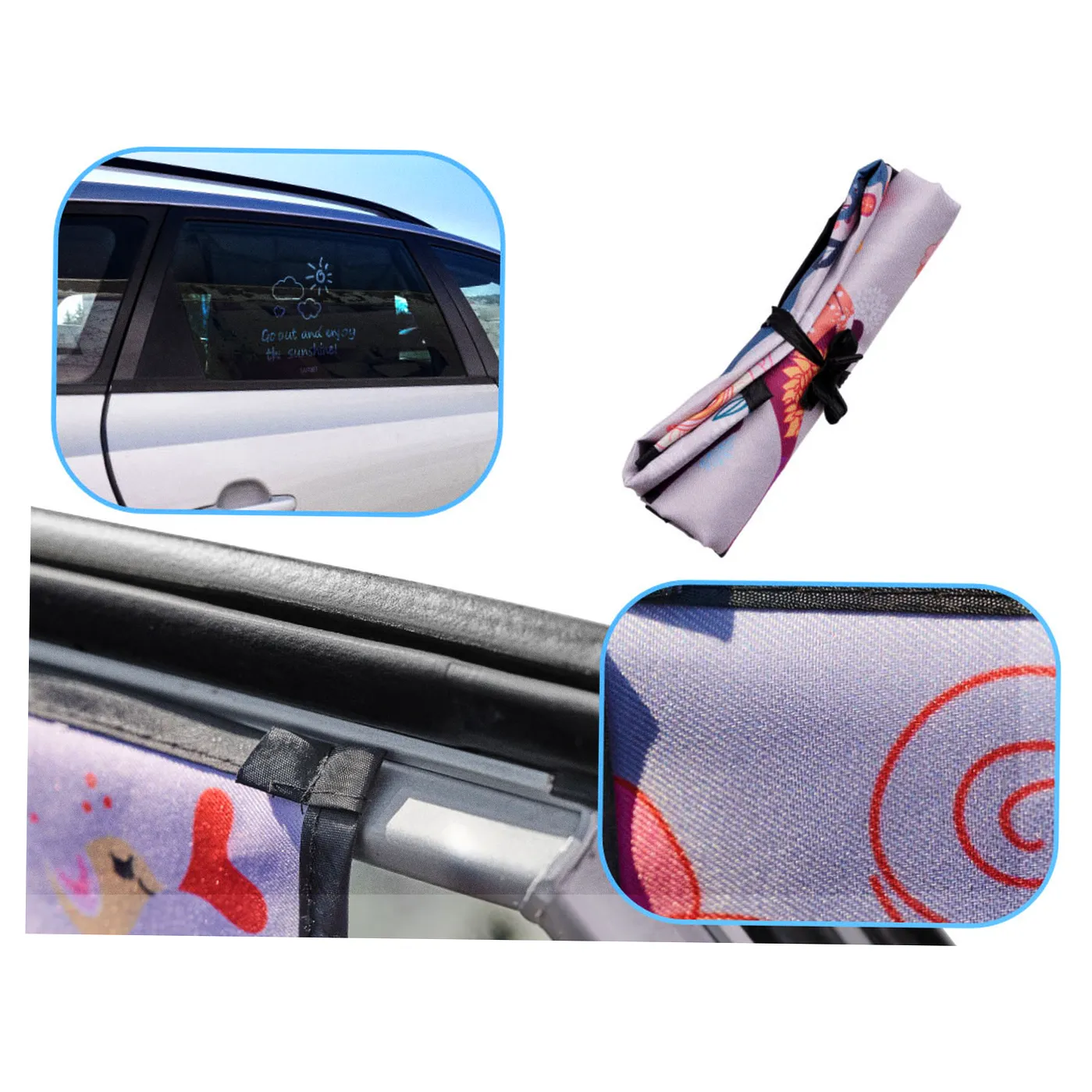 Osłona Zaslona szyby do auta kurtyna magnetyczna przeciwsłoneczna jelenie