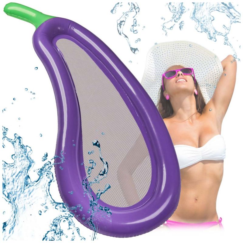 Materac dmuchany siateczkowy do pływania na basen wodę bakłażan XXL 240cm - obrazek 7