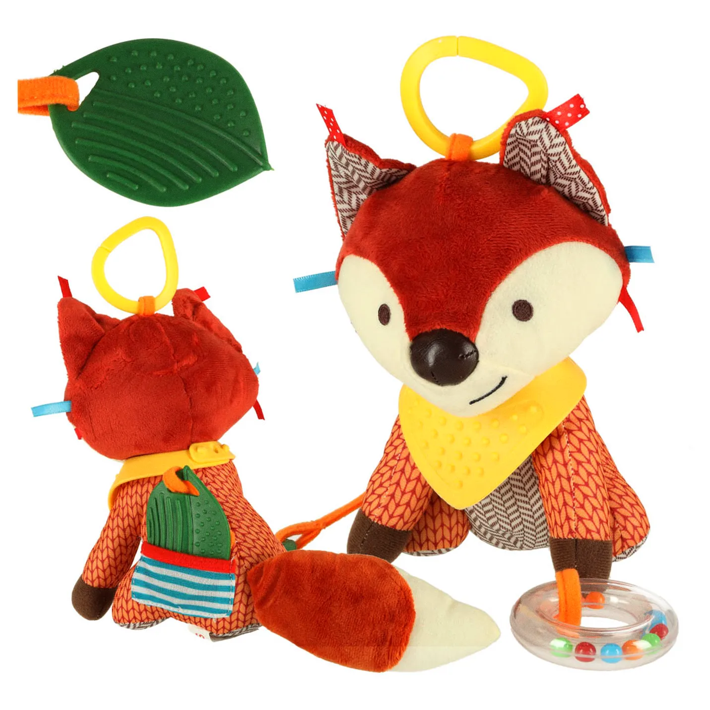 Maskotka sensoryczna zawieszka do wózka lisek - obrazek 6