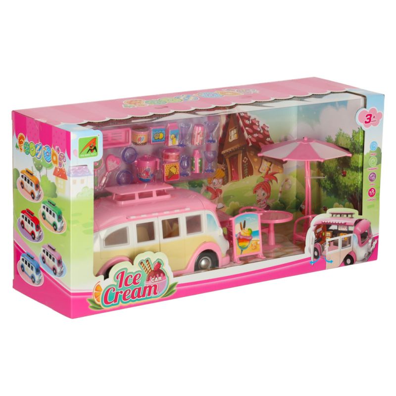 Samochód lodziarnia sklep z lodami kamper rozkładany stolik krzesła 30 elementów - obrazek 13