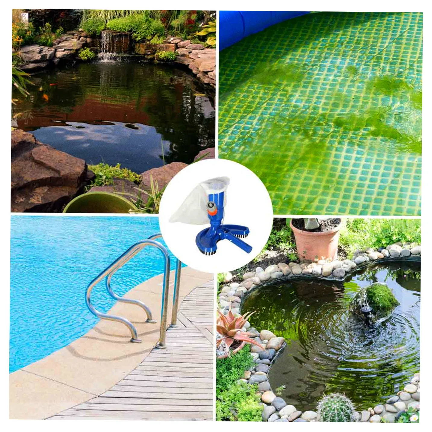 Odkurzacz do basenu czyszczenie dna oczek wodnych zestaw z wielorazowym workiem - obrazek 7