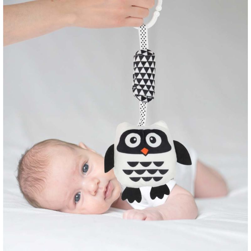 Grzechotka zawieszka sensoryczna kontrastowa sowa - obrazek 7