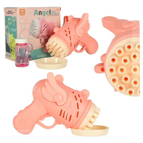 Pistolet do baniek mydlanych bańki mydlane ze skrzydłami różowy