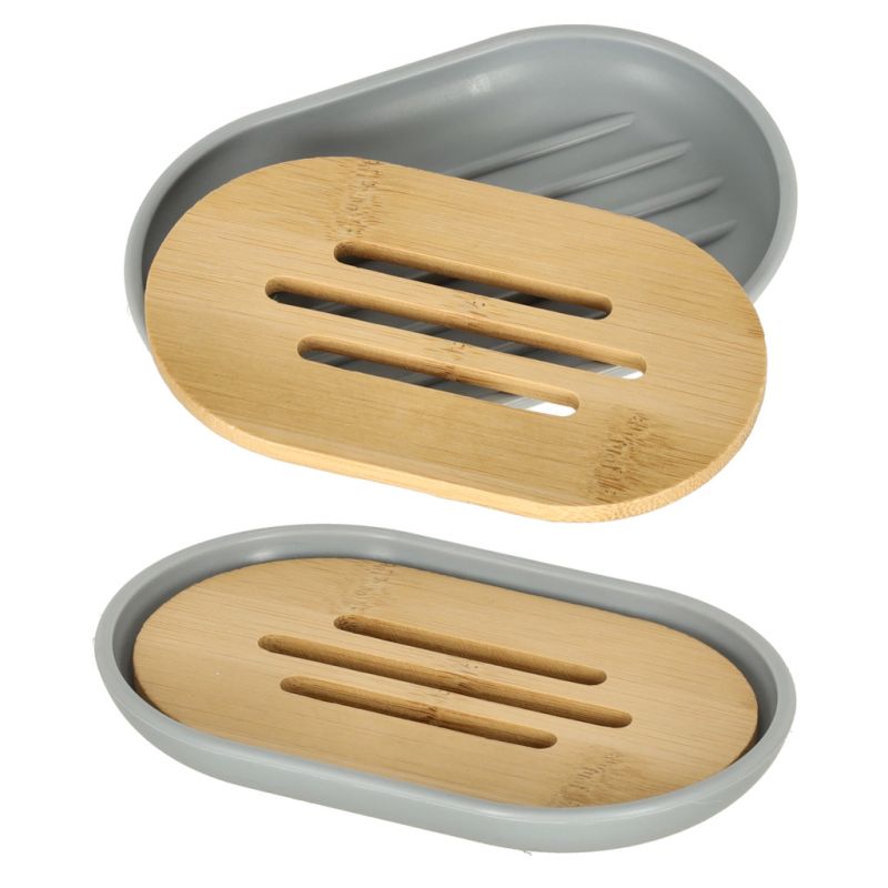 Zestaw łazienkowy szczotka do WC dozownik mydła mydelniczka kubek 6 elementów szary - obrazek 3