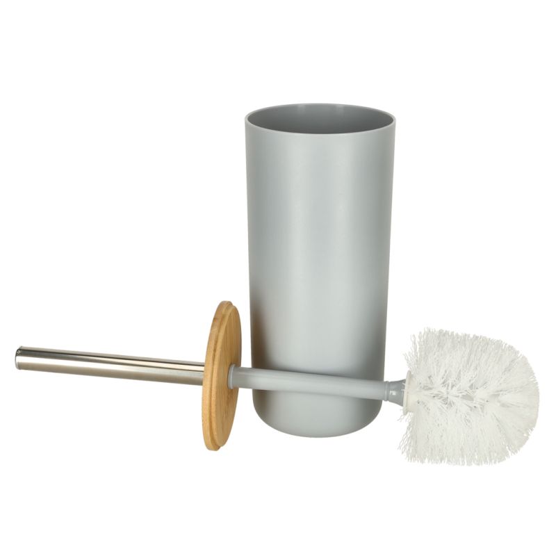 Zestaw łazienkowy szczotka do WC dozownik mydła mydelniczka kubek 6 elementów szary - obrazek 6