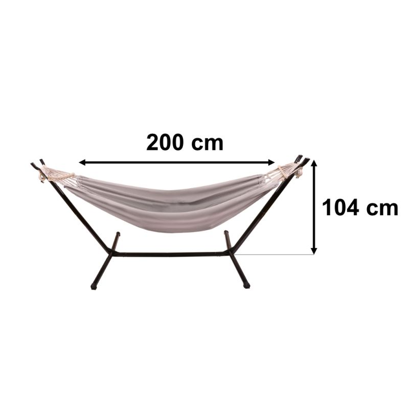 Hamak ze stelażem ogrodowy huśtawka stelaż stojak do hamaka duży mocny + pokrowiec 200cm 100kg - obrazek 5