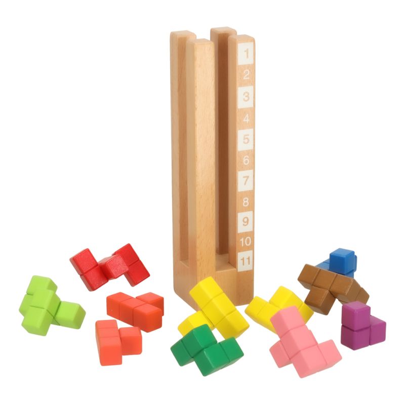 Klocki drewniane edukacyjne układanka Montessori kolorowe - obrazek 8