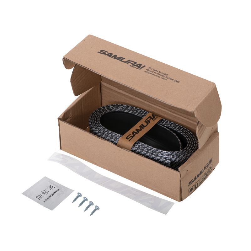 Dokładka zderzaka osłona uniwersalna spoiler carbon 2,5m czarna - obrazek 2