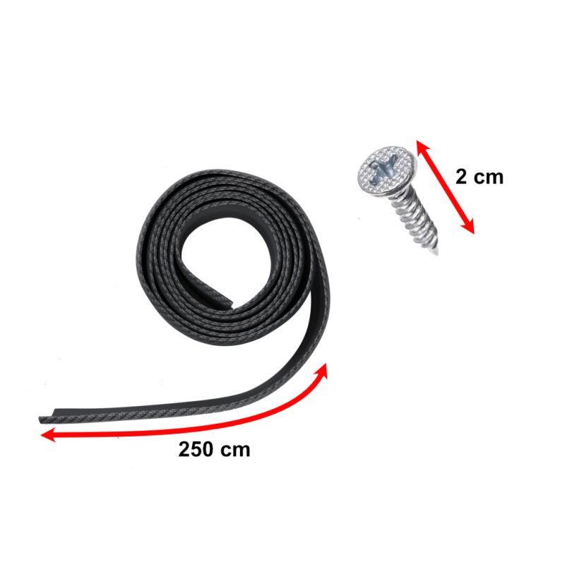 Dokładka zderzaka osłona uniwersalna spoiler carbon 2,5m czarna - obrazek 7