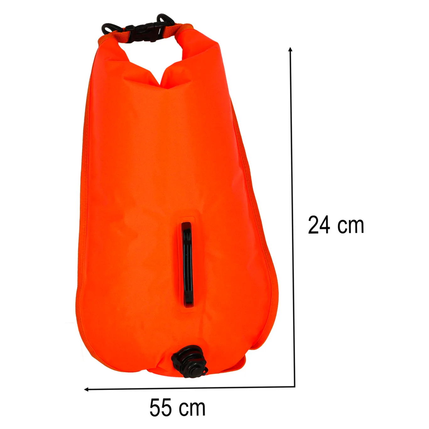 Bojka do pływania boja asekuracyjna ratunkowa pływacka sucha kieszeń gwizdek 28l - obrazek 11
