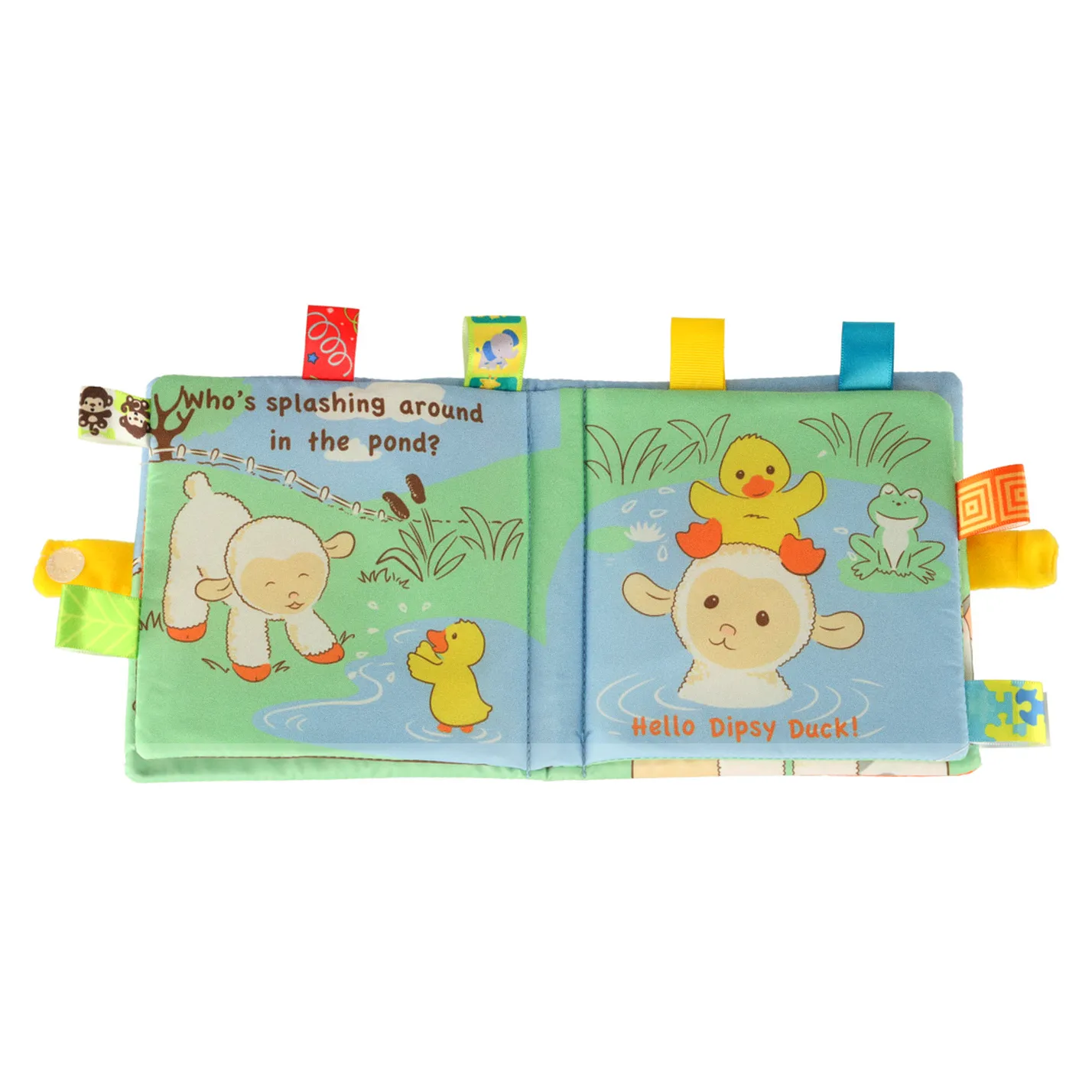 Książeczka sensoryczna książka dotykowa miękka metki owieczki