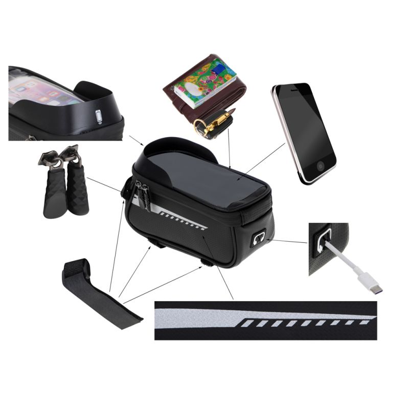 Torba rowerowa sakwa wodoodporna uchwyt na telefon - obrazek 3