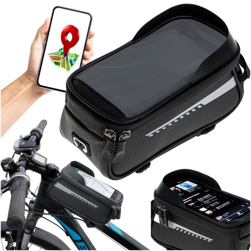 Torba rowerowa sakwa wodoodporna uchwyt na telefon - obrazek 10
