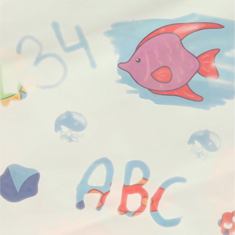 Mata wodna do malowania rysowania wodą mazaki pieczątki szablony wałek okrągła 80cm wodny świat - obrazek 11