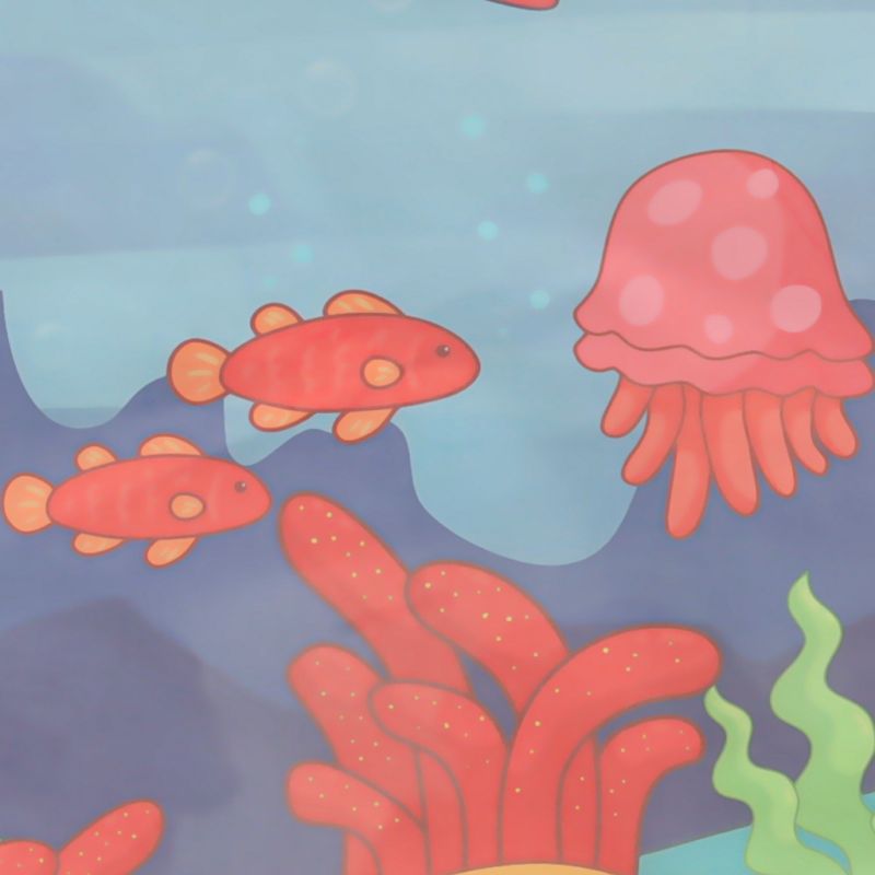 Mata wodna do malowania rysowania wodą mazaki pieczątki szablony wałek okrągła 80cm wodny świat - obrazek 12