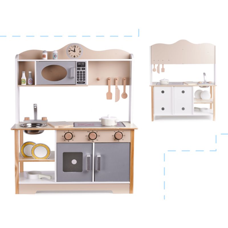 Kuchnia dla dzieci drewniana MDF LULILO KUKETO akcesoria 85cm - obrazek 4