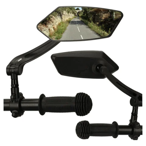 Lusterko rowerowe wsteczne podłużne na kierownicę regulowane 360 2szt