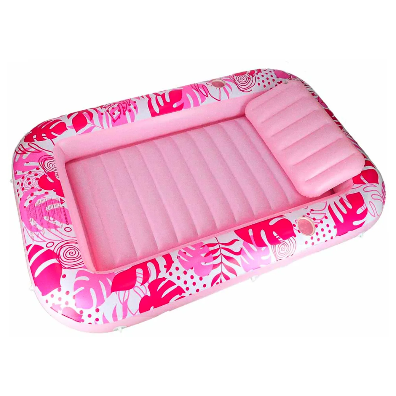 leżak do opalania z poduszką 175cm różowy