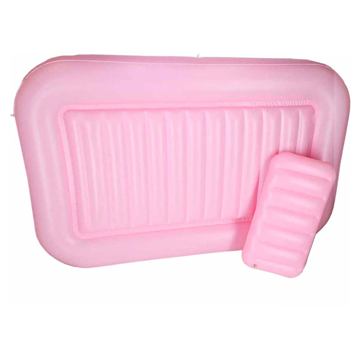 Materac dmuchany do pływania, leżak do opalania z poduszką 175cm różowy - obrazek 7