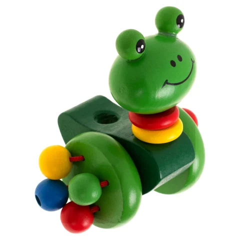 Pchacz na kiju żabka spacerowa drewniana