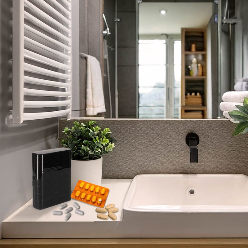 Pojemnik organizer na tabletki leki czarny - obrazek 12