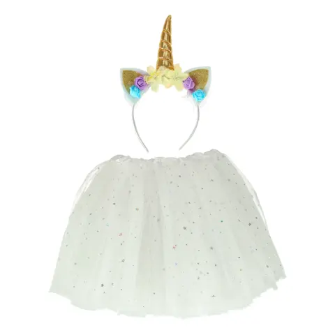 Kostium strój karnawałowy przebranie Jednorożec opaska + spódniczka tiulowa 3-6lat