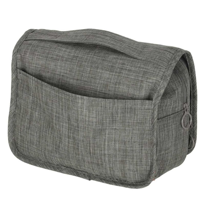 Kosmetyczka podróżna torba wisząca składana organizer na kosmetyki szara - obrazek 5