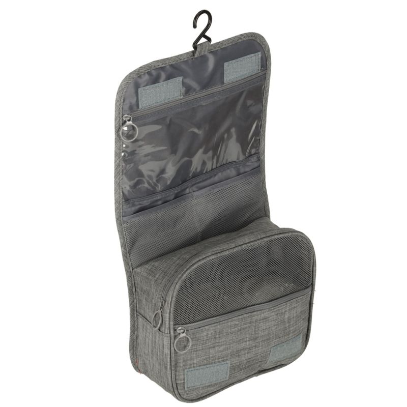 Kosmetyczka podróżna torba wisząca składana organizer na kosmetyki szara - obrazek 6
