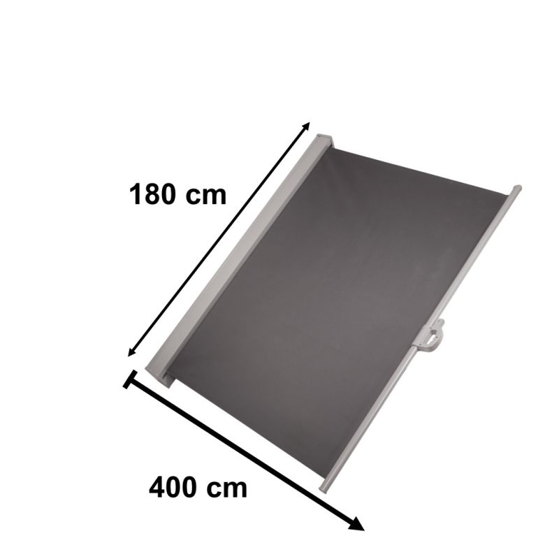 Markiza boczna tarasowa LUARO parawan zwijany 180 x 400 cm szary - obrazek 3