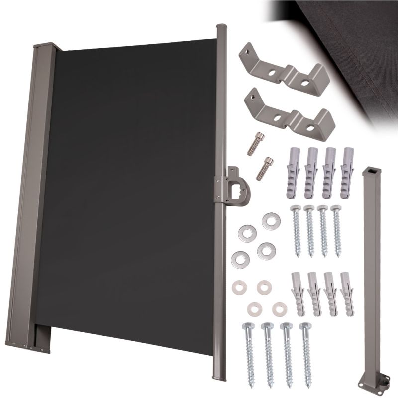 Markiza boczna tarasowa LUARO parawan zwijany 180 x 400 cm szary - obrazek 8